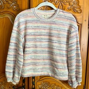 Madewell balloon sleeve multi color sweater